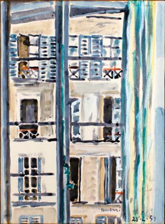 ORFEO TAMBURI Jesi 1910 – Parigi 1994 PARIGI, 1959 tempera su carta applicata...