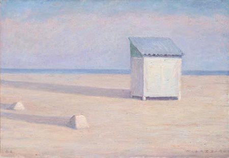 WALTER LAZZARO Roma 1914 - Milano 1989 CAPANNO BIANCO, 1962 olio su tela, cm...