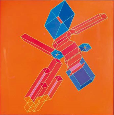 ACHILLE PERILLI Roma 1927 DEGRADO PROSPETTICO, 1987 tecnica mista su tela, cm...