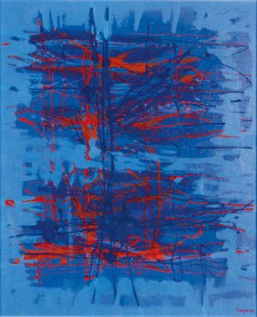 ANTONIO CORPORA Tunisi 1909 - Roma 2004 ISOLE olio su tela, cm 65,4x54....