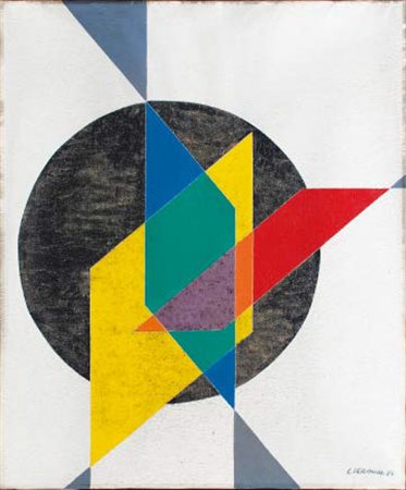 LUIGI VERONESI Milano 1908 – 1998 COSTRUZIONE CR3, 1984 olio su tela, cm...