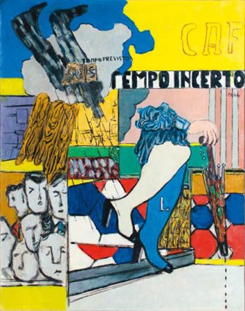 GINO MELONI Varese 1905 – Lissone 1989 TEMPO INCERTO, 1976 olio su tela, cm...