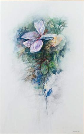 RENZO VESPIGNANI Roma 1924 – 2001 FIORI, 1980 tecnica mista su carta, cm...