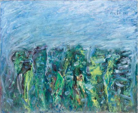 GINO MELONI Varese 1905 – Lissone 1989 PAESAGGIO CON GRANOTURCO, 1982 olio su...