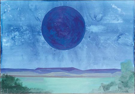 CESARE PEVERELLI Milano 1922 - Parigi 2000 PAESAGGIO NOTTURNO tecnica mista...