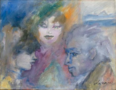 MINO MACCARI Siena 1898 - Roma 1989 SENZA TITOLO olio su tela, cm 35,5x44,8....