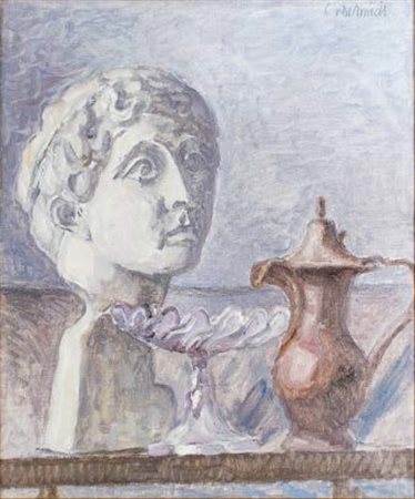 CRISTOFORO DE AMICIS Alessandria 1902 - Milano 1987 COMPOSIZIONE CON TESTA...