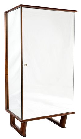 Mobile portaposate rivestito di specchi top e base in legno di mogano con 16...