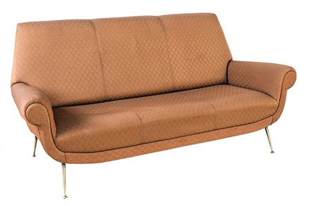 Divano tre posti struttura in legno rivestimento in tessuto originale...