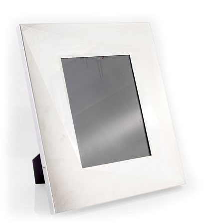 Cornice per foto con appoggioin acciaio satinato e specchiato 1970 21x34