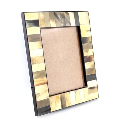 Cornice per foto con intarsi di osso vari colori con appoggio 1970 35x29