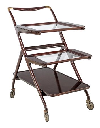 Carrello in legno e vassoi in vetro estraibili 1950 cm 87x55 73