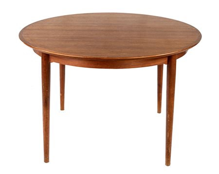 Tavolo tondo allungabile in teak con due prolunghe originali da cm 120x20...