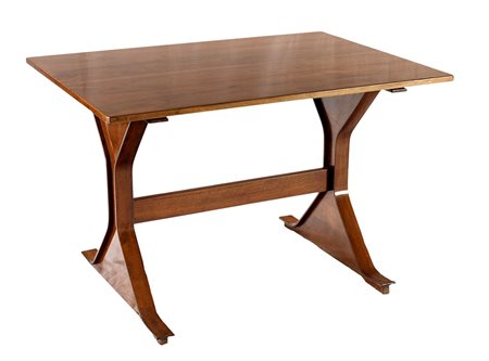 Tavolo in palissandro con supporti laterali a profilo triangolare Prod....