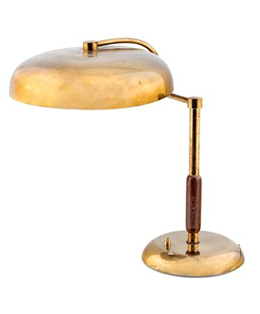 Lampada da tavolo con diffusore e base in ottone , doppio snodo e braccio...