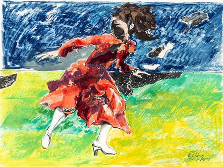 Ennio Calabria Tripoli 1937-0, Studio per figura Primi anni '80 Pennarello,...