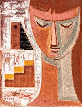 Mario Tozzi Fossombrone 1895-Saint-Jean-du-Gard 1979, Testina 1968 Olio su...