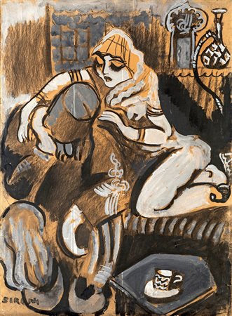 Mario Sironi Tempio Pausania 1885-Milano 1961, Odalisca 1916 ca Tempera e...