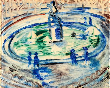 Carlo Levi Torino 1902-Roma 1975, Senza titolo Tempera su carta cm 41x50...