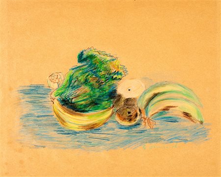 Giovanni Omiccioli Roma 1901-Roma 1975, Natura morta Pastelli cerosi su carta...