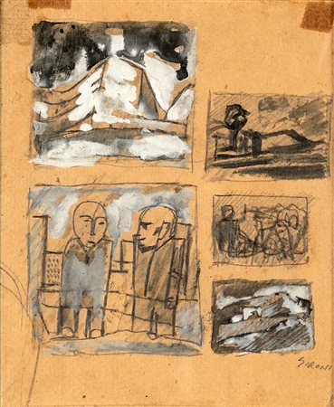 Mario Sironi Tempio Pausania 1885-Milano 1961, Senza titolo Matita, matita...