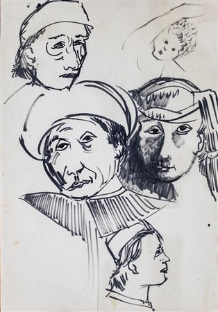 Giovanni Omiccioli Roma 1901-Roma 1975, Studio della scala degli sposi...