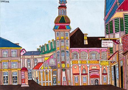 Emerik Fejes Osijek 1904-Novi Sad 1969, Maribor Tempera su carta 43,5x60 cm...