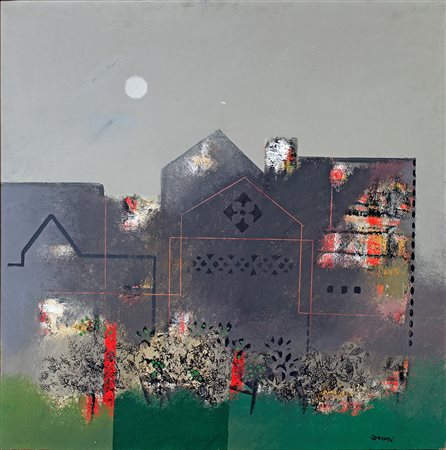 Manlio Bacosi Perugia 1921-Perugia 1998, Paesaggio Umbro Olio su tela cm...