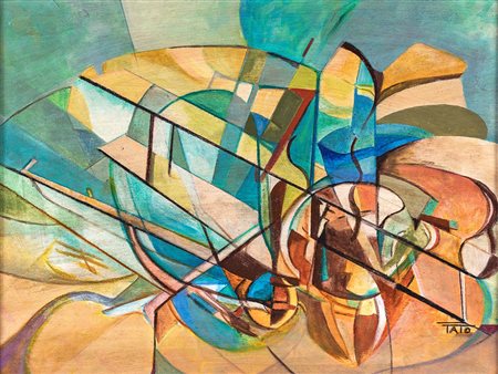 Tato Bologna 1896-Roma 1974, Dinamismo Aereo 1938 olio su tavola cm 30x40...
