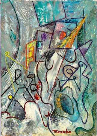 Antonio Marasco Nicastro 1896-Firenze 1975, Sotto il semaforo 1932 Olio su...