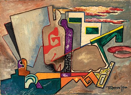 Antonio Marasco Nicastro 1896-Firenze 1975, L'Arzigogolo 1932 Olio su cartone...