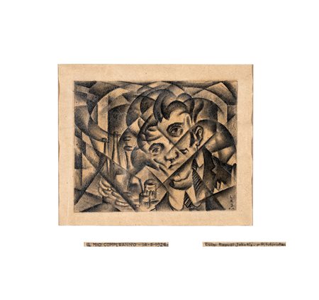 Luigi Rapuzzi Sacile 1905-Milano 1968, Il Mio compleanno 1926 carboncino su...
