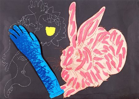 Concetto Pozzati Vo' 1935-Bologna 2017, COMPOSIZIONE Stampa multiplo (collage...