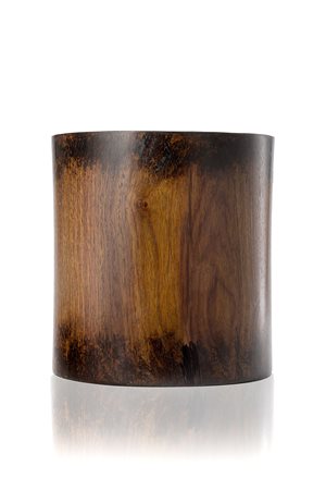 Portapennelli cilindrico in legno hongmuCina, secolo XX(h. 19 cm.)-ENA hongmu...