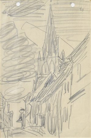 Lyonel Feininger (New York 1871 – 1956) Treptow an der Rega, 1925;Matita su...