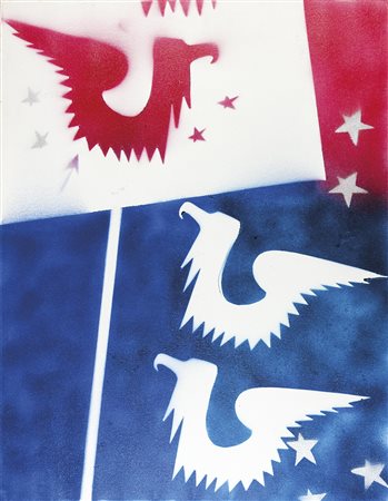 Franco Angeli (Rom/Roma 1935 – 1988) Senza titolo, prima metà anni ‘70;Spray...