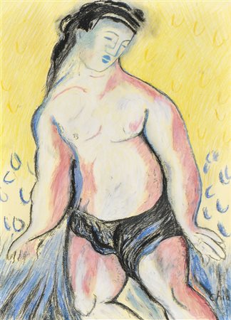 Sandro Chia (Florenz/Firenze 1946) Figura, 2002;Tecnica mista su carta, 71 x...