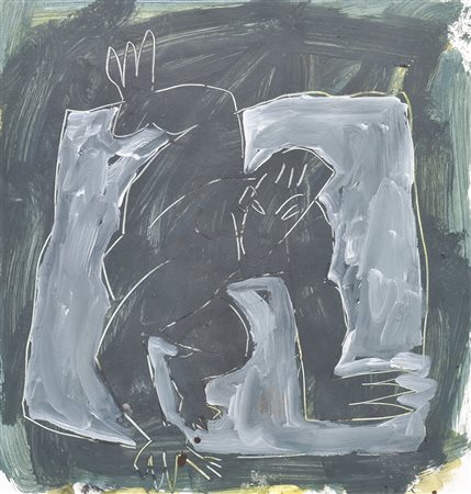 Miguel Barcelo (Felanitx 1957) Senza titolo, 1983;Tecnica mista su carta, 50...