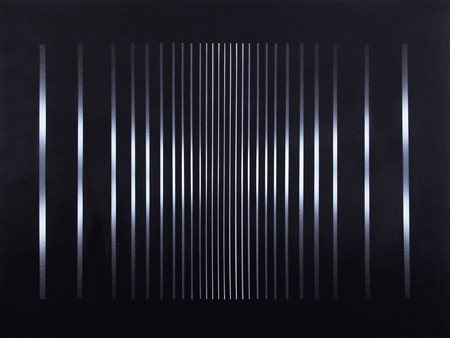 ENNIO FINZI Venezia 1931 Luce vibrazione nero-bianco, 1971 acrilico su tela...