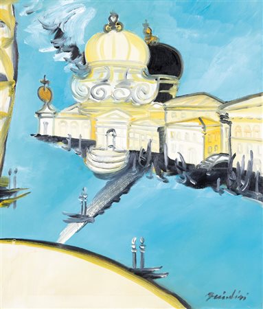 REMO BRINDISI Roma 25/04/1918 - Milano 25/07/1996 Venezia olio su tela cm....