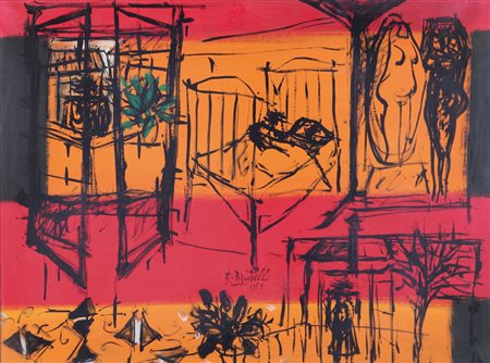 ERCOLE PIGNATELLI Lecce 28/04/1935 Senza titolo, 1959 olio su tela cm. 60x80,...