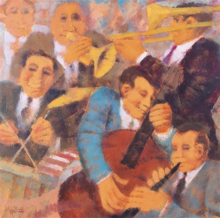 REMO SQUILLANTINI Stia (Ar) 1920 - Firenze 06/08/1996 Jazz, 1980 olio su...