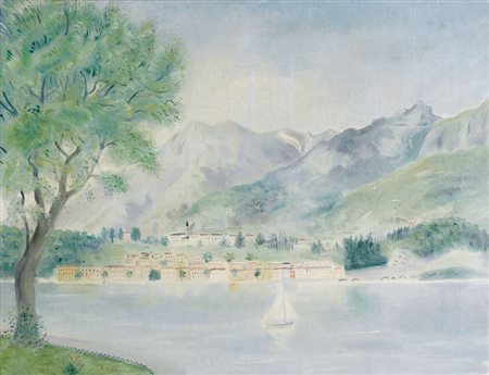 UMBERTO LILLONI Milano 01/03/1898 - Milano 15/06/1980 Paesaggio lacustre,...