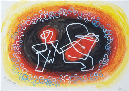 CESARE ANDREONI Milano 1903 - Milano 1961 Ritmi, (1953) tempera su carta cm....