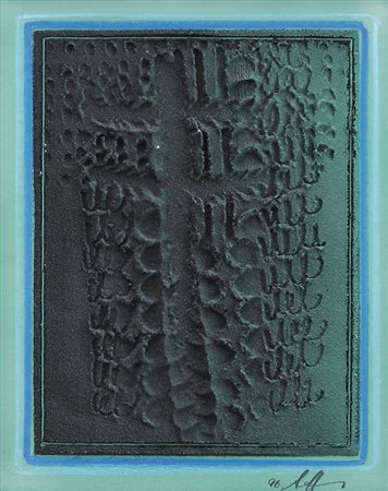 AGOSTINO FERRARI Milano 09/11/1938 Impronte "Idolo", 1996 tecnica mista su...