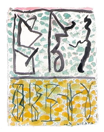 RICCARDO LICATA Torino 20/12/1929 Senza titolo, 1996 acquerello su carta cm....