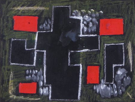 JOZEF JAREMA 1900 - 1974 Senza titolo, 1956 tecnica mista su cartoncino cm....