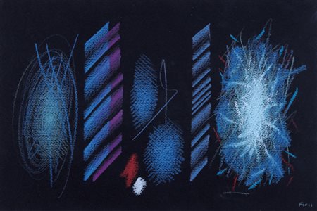 ENNIO FINZI Venezia 1931 Senza titolo pastelli su cartoncino nero cm. 30x45,...