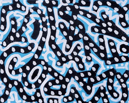 LITTLE ANGEL (LA2) New York 1967 TNS on blue, 2010 acrilici e marker su tela...