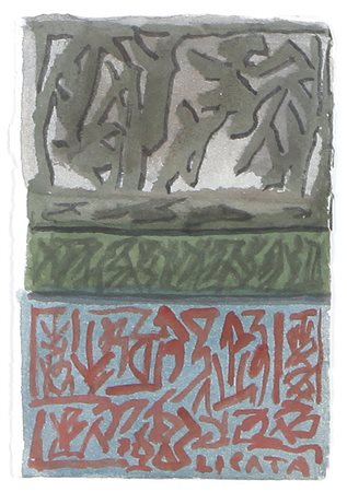 RICCARDO LICATA Torino 20/12/1929 Senza titolo tecnica mista su carta a mano...